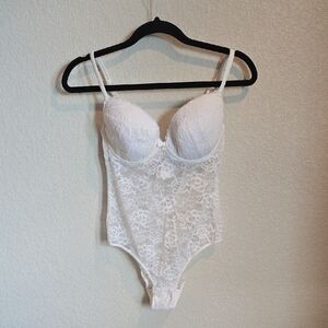 Elegant White Lace Bodysuit lingerie